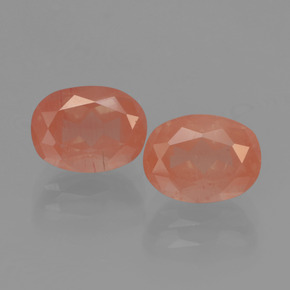Pedras preciosas de andesina labradorita vermelho natural de  ct, corte oval, transparente