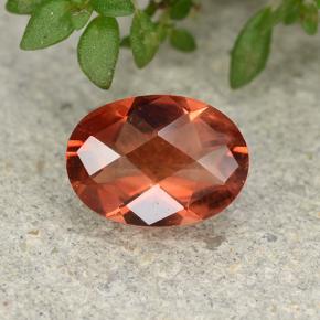 Andesina labradorita laranja mel natural 0,66ct, corte oval, VVS