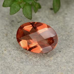 Andesina labradorita laranja mel natural 0,66ct, corte oval, VVS