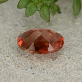Andesina labradorita laranja mel natural 0,66ct, corte oval, VVS
