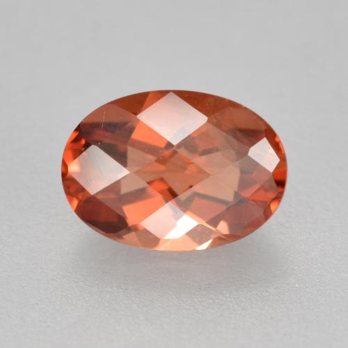 Andesina labradorita vermelho natural 0,70ct, corte oval, VVS-VS