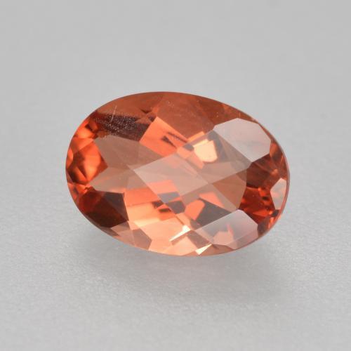 Andesina labradorita vermelho natural 0,70ct, corte oval, VVS-VS