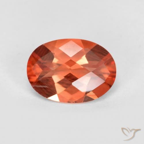 Andesina labradorita vermelho natural 0,66ct, corte oval, VVS-VS