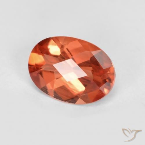 Andesina labradorita vermelho natural 0,66ct, corte oval, VVS-VS