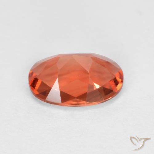 Andesina labradorita vermelho natural 0,66ct, corte oval, VVS-VS