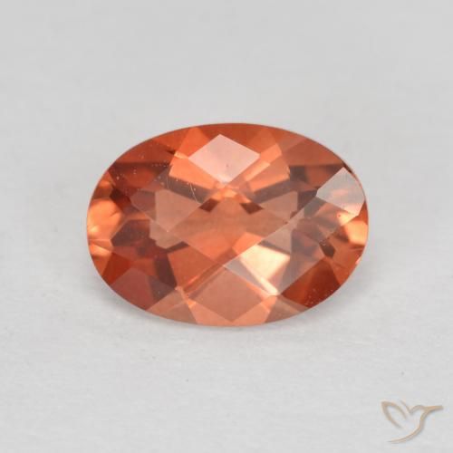 Andesina labradorita vermelho natural 0,72ct, corte oval, VVS-VS