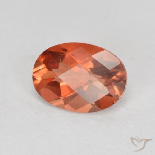 Andesina labradorita vermelho natural 0,72ct, corte oval, VVS-VS