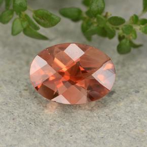 Andesina labradorita laranja natural 0,69ct, corte oval, VVS