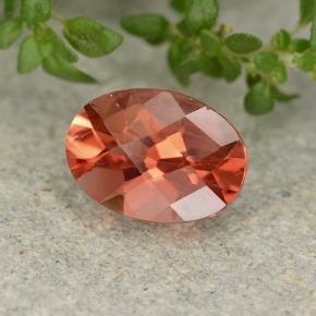 Andesina labradorita laranja natural 0,69ct, corte oval, VVS