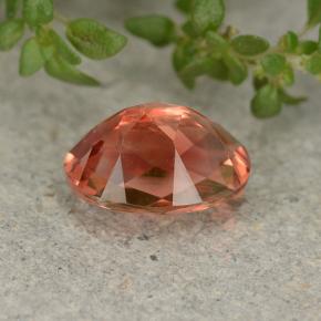Andesina labradorita laranja natural 0,69ct, corte oval, VVS