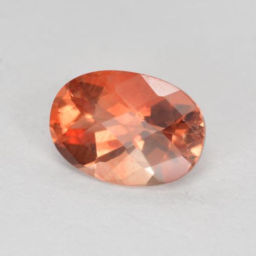Andesina labradorita vermelho natural 0,70ct, corte oval, VVS