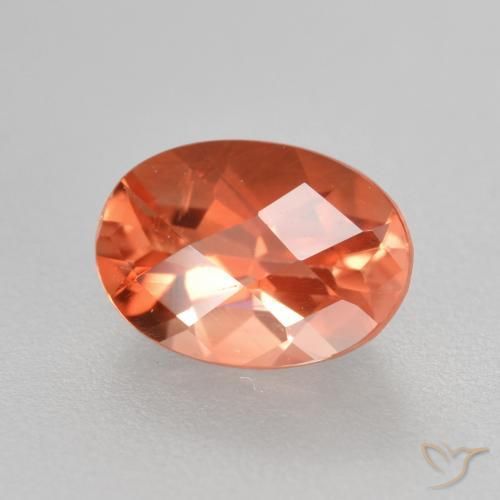 Andesina labradorita vermelho natural 0,75ct, corte oval, VVS-VS
