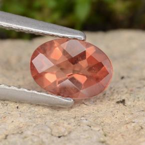 Andesina labradorita laranja natural 0,61ct, corte oval, VVS