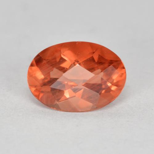 Labradorita andesina Laranja Vermelho Natural 0.74ct, Corte Oval, VVS-VS
