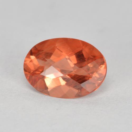 Labradorita andesina Laranja Vermelho Natural 0.74ct, Corte Oval, VVS-VS