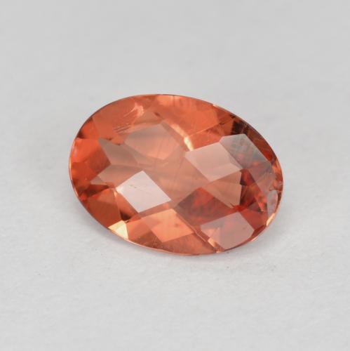 Andesina labradorita vermelho natural 0,65ct, corte oval, VVS