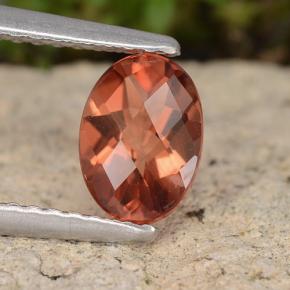 Andesina labradorita laranja natural 0,74ct, corte oval, VVS