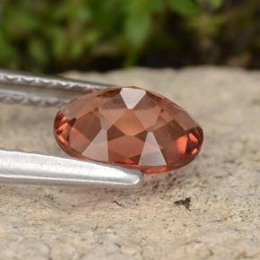 Andesina labradorita laranja natural 0,74ct, corte oval, VVS