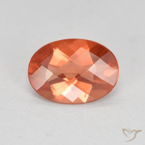 Andesina labradorita vermelho natural 0,64ct, corte oval, VVS-VS