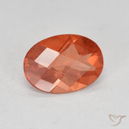 Andesina labradorita vermelho natural 0,64ct, corte oval, VVS-VS