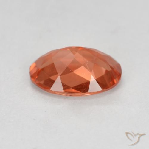 Andesina labradorita vermelho natural 0,64ct, corte oval, VVS-VS