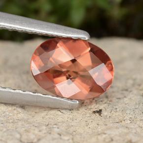 Andesina labradorita laranja natural 0,63ct, corte oval, VVS-VS