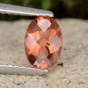 Andesina labradorita laranja natural 0,63ct, corte oval, VVS-VS