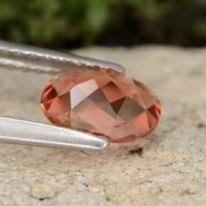 Andesina labradorita laranja natural 0,63ct, corte oval, VVS-VS