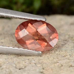 Andesina labradorita laranja natural 0,72ct, corte oval, VVS