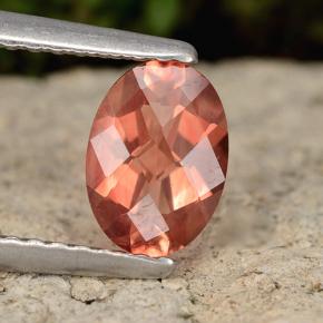 Andesina labradorita laranja natural 0,72ct, corte oval, VVS