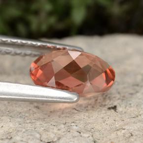 Andesina labradorita laranja natural 0,72ct, corte oval, VVS