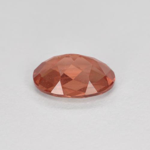 Andesina labradorita vermelho médio natural 0,73ct, corte oval, VVS-VS