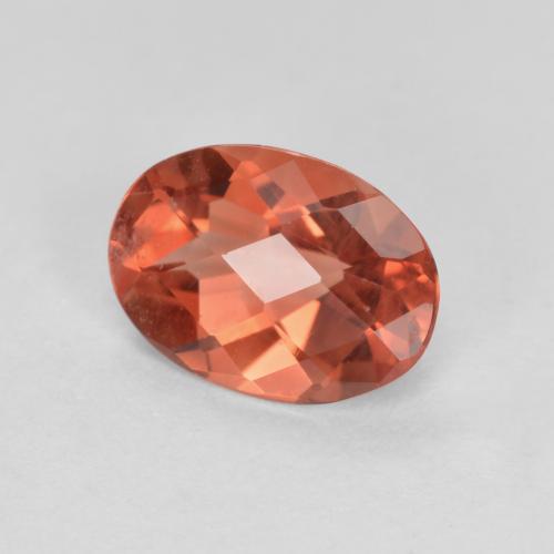 Andesina labradorita vermelho natural 0,64ct, corte oval, VVS-VS