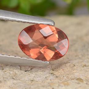 Andesina labradorita vermelho natural 0,60ct, corte oval, VVS-VS