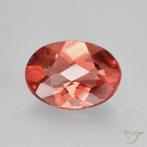 Andesina labradorita vermelho natural 0,66ct, corte oval, VVS-VS