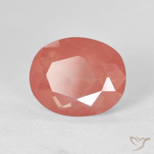 Labradorita andesina laranja avermelhado Natural 4.21ct, oval, Transparente