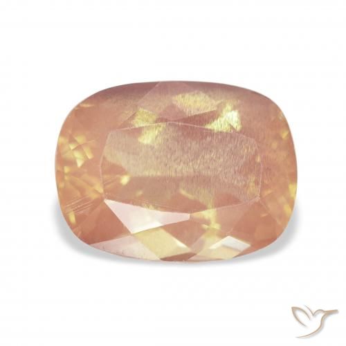 3.81ct Natural Laranja claro Labradorita andesina, Almofada, Transparente