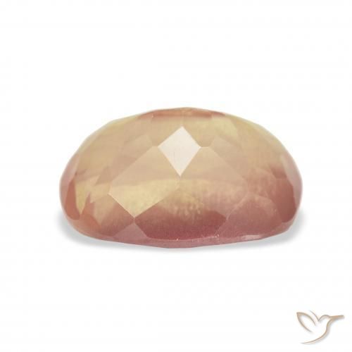 Labradorita andesina Laranja claro Natural 3.81ct, Almofada, Transparente