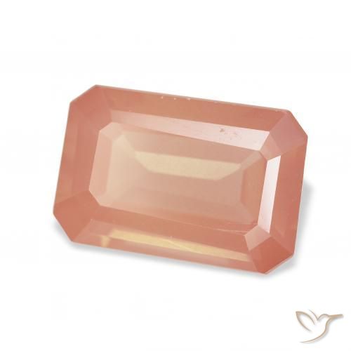 Labradorita andesina laranja avermelhado Natural 4.36ct, Corte Octógono / Esmeralda, Transparente