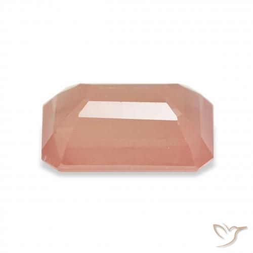 Labradorita andesina laranja avermelhado Natural 4.36ct, Corte Octógono / Esmeralda, Transparente