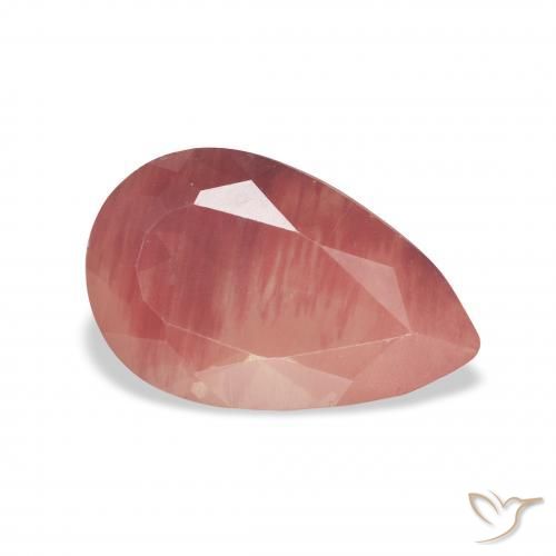 Labradorita andesina vermelho médio Natural 2.60ct, Formato de pêra, Transparente