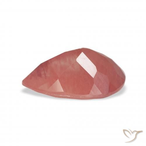 Labradorita andesina vermelho médio Natural 2.60ct, Formato de pêra, Transparente