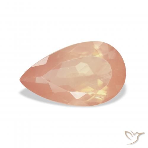 3.18ct Natural laranja avermelhado Labradorita andesina, Formato de pêra, Transparente