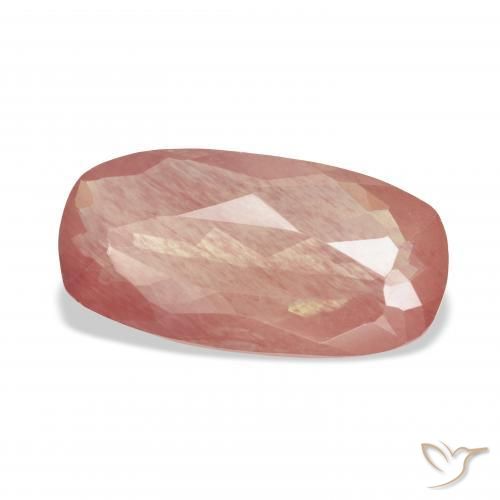 Labradorita andesina Laranja Avermelhado Pálido Natural 5.40ct, Almofada, Transparente