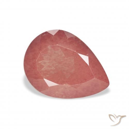 Labradorita andesina vermelho médio Natural 3.16ct, Formato de pêra, Transparente
