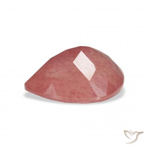 Labradorita andesina vermelho médio Natural 3.16ct, Formato de pêra, Transparente