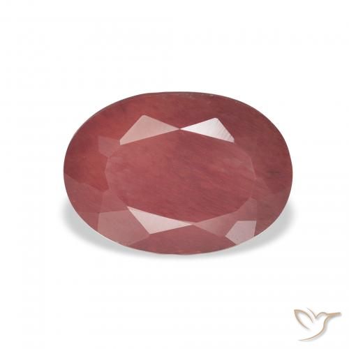 2.30ct Natural Medium Dark-Pink Labradorita andesina, oval, Translúcido