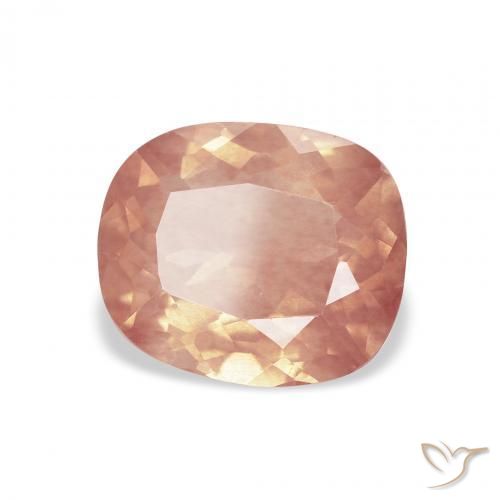 Labradorita andesina Laranja Avermelhado Claro Natural 1.95ct, Almofada, Transparente