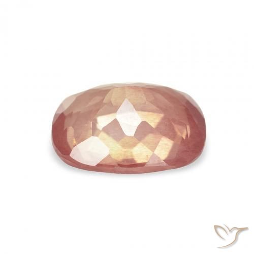 Labradorita andesina Laranja Avermelhado Claro Natural 1.95ct, Almofada, Transparente