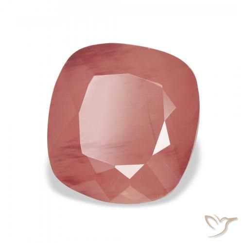 Labradorita andesina Tom Rosa Avermelhado Natural 3.59ct, Almofada, Translúcido